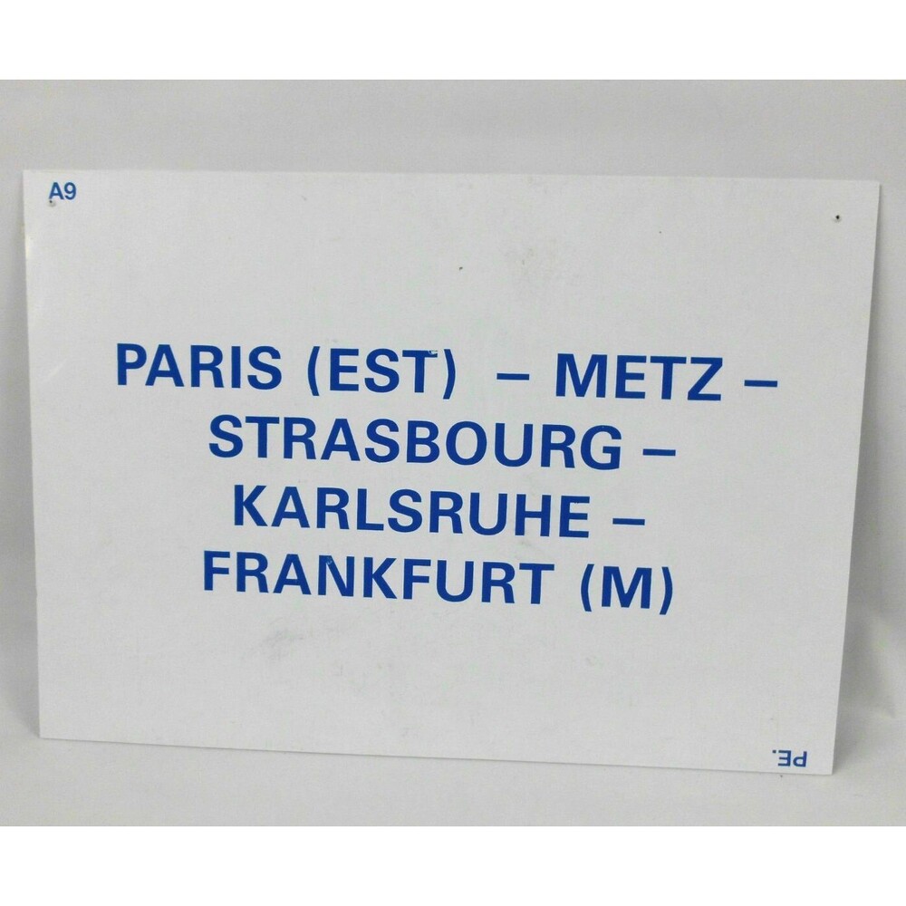 Vintage Rail Carriage Destination Sign Paris Frankfurt 12x8 Plastic Train